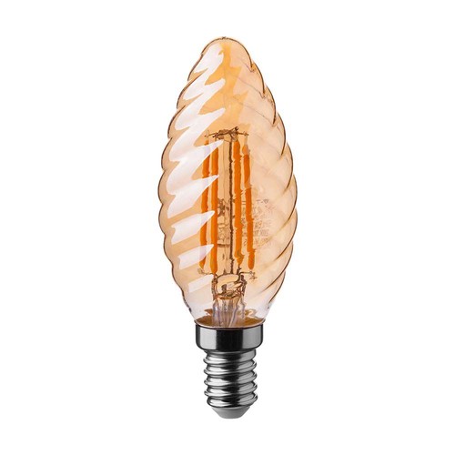 E14 4W LED Filament Kerzenlampe - Twist, Amberglas, 2200K, 350lm