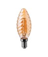 E14 4W LED Filament Kerzenlampe - Twist, Amberglas, 2200K, 350lm