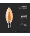 E14 4W LED Filament Kerzenlampe - Twist, Amberglas, 2200K, 350lm