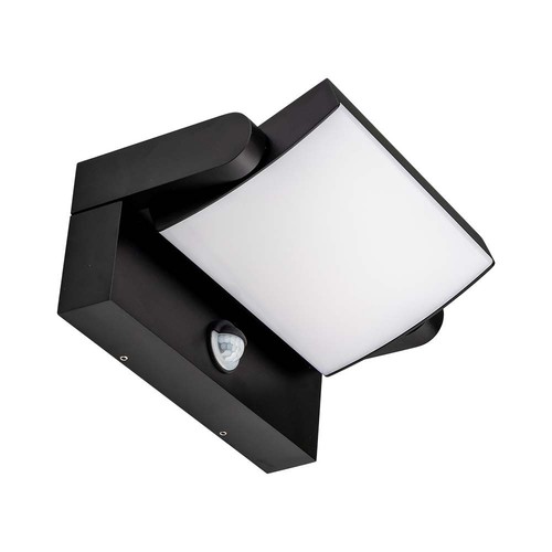 17W LED-Wandleuchte mit Sensor - IP65, schwarz, PIR-Sensor, inkl. Leuchtmittel