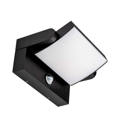 17W LED-Wandleuchte mit Sensor - IP65, schwarz, PIR-Sensor, inkl. Leuchtmittel