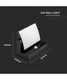 17W LED-Wandleuchte mit Sensor - IP65, schwarz, PIR-Sensor, inkl. Leuchtmittel