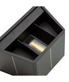 Solar-Wandleuchte - IP54, Schwarz, Up/Down, einstellbarer Abstrahlwinkel, Dämmerungssensor