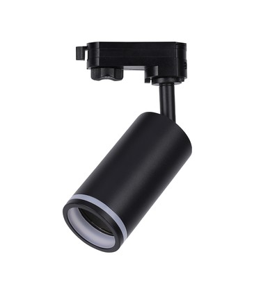 GU10 1-Phasen Schienenspot - Schwarz, Aluminium, 360° verstellbar, ohne Leuchtmittel, IP20 Innenbereich