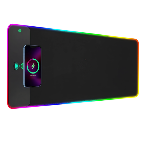 RGB Mauspad - 80x30cm, kabelloses Laden für Mobiltelefone
