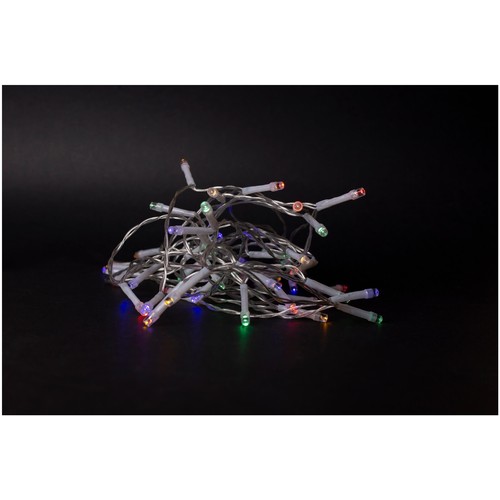 4 m mehrfarbige LED-Lichterkette - 48 LEDs, IP44 für den Außenbereich, Timer, Batterie