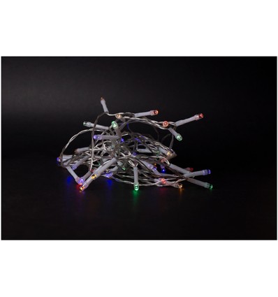 4 m mehrfarbige LED-Lichterkette - 48 LEDs, IP44 für den Außenbereich, Timer, Batterie