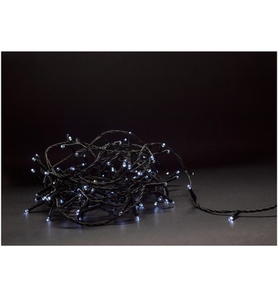 5 m kaltweiß LED-Lichterkette für Weihnachten - 50 LEDs, IP44 für Außen, IR-Fernbedienung, Timer, Batterie