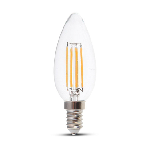 E14 4W dimmbare LED-Kerzenlampe - Filament, warmweiß