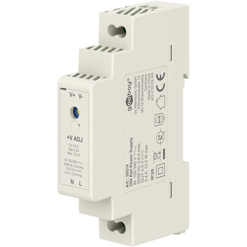 5V 12W DIN-Schienen-Netzteil - 5V DC, 2,4A
