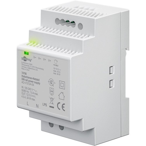 54W / 12V DC DIN-Schienen-Netzteil - 4.5A