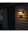 Solar CCT Wandleuchte - IP54, 3 Lichtfarben, schwarz, quadratisch, Dämmerungssensor