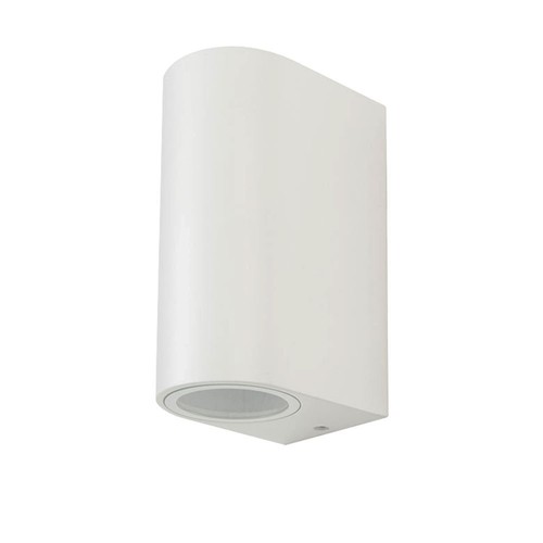 GU10 Wandleuchte mit Up/Down Licht - IP44 Außenbereich, weiß, Aluminium, ohne Leuchtmittel