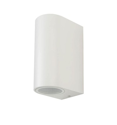 GU10 Wandleuchte mit Up/Down Licht - IP44 Außenbereich, weiß, Aluminium, ohne Leuchtmittel
