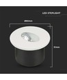 3W Ø7,5cm runder LED Einbaustrahler für Treppen - 270lm, 4000K, weiß, Lochausschnitt: Ø6,2 cm