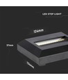 2W LED Treppenbeleuchtung - Schwarz, Aufbaumontage, IP65 Innen/Außen, 230V