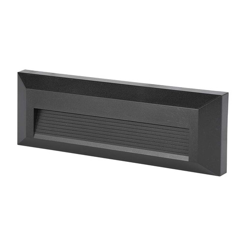 3W LED Treppenspot - IP65, schwarz, rechteckig, 4000K, 110lm