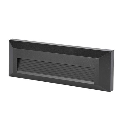 3W LED Treppenlicht - IP65, schwarz, rechteckig, 4000K, 110lm