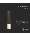 V-Tac GU10 schwarz/gold Pendelleuchte - Ø6x30cm, GU10
