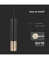 V-Tac GU10 schwarz/gold Pendelleuchte - Ø6x30cm, GU10