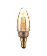 E14 2W LED Art Filament Kerzenlampe - Amber Glas, 1800K, warmweiß, 65lm