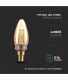 E14 2W LED Art Filament Kerzenlampe - Amber Glas, 1800K, warmweiß, 65lm