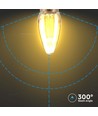 E14 2W LED Art Filament Kerzenlampe - Amber Glas, 1800K, warmweiß, 65lm