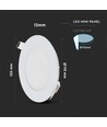 6W Ø12cm LED Einbaupanel - Ausschnitt: Ø11 cm, Maße: Ø12 cm, weißer Rand, inkl. Leuchtmittel