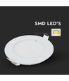 6W Ø12cm LED Einbaupanel - Ausschnitt: Ø11 cm, Maße: Ø12 cm, weißer Rand, inkl. Leuchtmittel