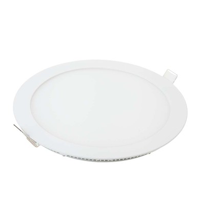12W Ø17cm LED Einbaupanel - 6400K, Ausschnitt: Ø15,5 cm, Maße: Ø17 cm, weißer Rand, flicker free