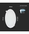 12W Ø17cm LED Einbaupanel - 6400K, Ausschnitt: Ø15,5 cm, Maße: Ø17 cm, weißer Rand, flicker free