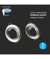 2er-Set GU10 Downlight-Kit - Rund, Satin-Nickel, Lochausschnitt: Ø6,5 cm, Maße: Ø8 cm