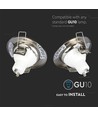 2er-Set GU10 Downlight-Kit - Rund, Satin-Nickel, Lochausschnitt: Ø6,5 cm, Maße: Ø8 cm