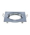 2 Stk. GU10 Einbaustrahler - Chrom, quadratisch, Loch: 70x70 mm, Maße: 82x82 mm, max. 35W