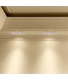3xGU10 Gips-Einbaustrahler, rund - Weiß, IP20, Loch: 285x105 mm, Maße: 280x100x40 mm