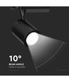 35W 3-Phasen Schienenstrahler - 24 Grad, 4000K, schwarz, COB LED, IP20