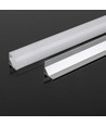 2m Eckprofil-Montageset - 15,8x15,8mm, Silber, inkl. milchweißem Cover, Clips und Endkappen
