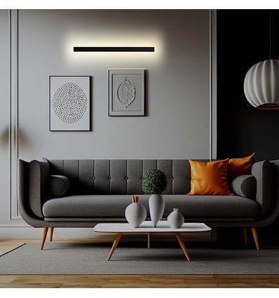 20W LED Linear Wandleuchte, 101cm - IP65, 3000K, schwarz, 150 Grad Abstrahlwinkel