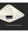 150W LED Smart Deckenleuchte mit 3D-Effekt - 50x50cm, CCT, dimmbar, inkl. Fernbedienung
