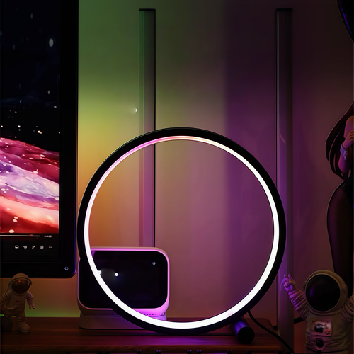 Slim Circle RGBIC Lampe - Weiß, Ø30cm, Bluetooth, 5V USB