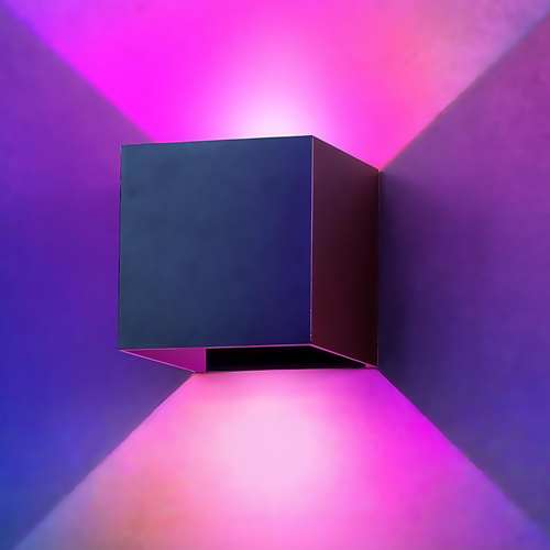 6W CUBIC RGB+CCT Wandleuchte - IP65, Tuya Smart, schwarz, quadratisch, Up/Down, verstellbar, Innen / Außen, inkl. Leuchtmittel
