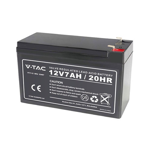 12V / 7Ah Bleiakku - 151x65x100mm, ABS, VRLA wiederaufladbare Batterie