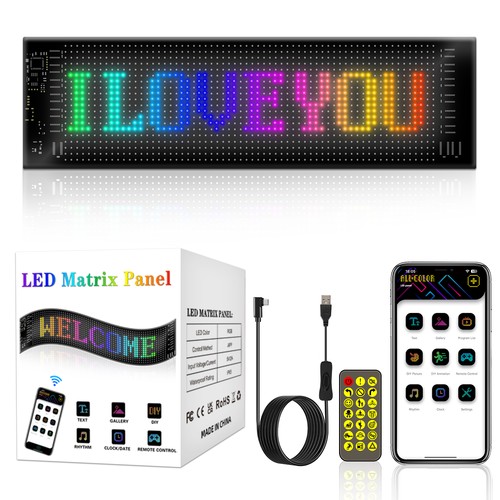 2x Pixel-Matrix-Panel 20x64 - Bluetooth, 5V USB