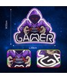 Gamer Neonschild mit LED-Licht - Großes Modell 39x33 cm, perfekt für das Gaming-Zimmer