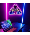 Gamer Neonschild mit LED-Licht - Großes Modell 39x33 cm, perfekt für das Gaming-Zimmer