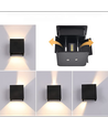 6W CUBIC Wandleuchte - IP65, RGB+CCT, Zigbee, schwarz, quadratisch, Up/Down, verstellbar, Innen / Außen, inkl. Leuchtmittel