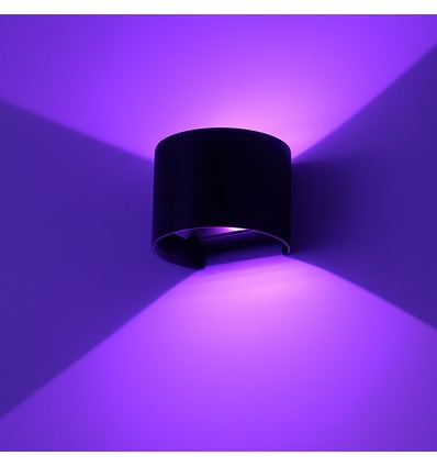 6W Wandleuchte - IP65, Rund, RGB + CCT Tuya, Schwarz, Up/Down, Verstellbar, Innen / Außen, Inkl. Leuchtmittel