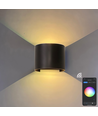 6W Wandleuchte - IP65, Rund, RGB + CCT Tuya, Schwarz, Up/Down, Verstellbar, Innen / Außen, Inkl. Leuchtmittel