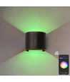 6W Wandleuchte - IP65, Rund, RGB + CCT Tuya, Schwarz, Up/Down, Verstellbar, Innen / Außen, Inkl. Leuchtmittel