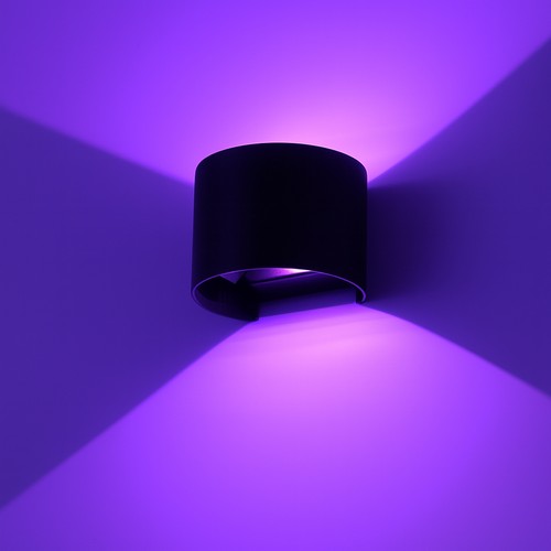 6W Wandleuchte, Hue kompatibel - IP65, Rund, RGB+CCT, Zigbee, schwarz, Up/Down, verstellbar, innen/außen, inkl. Leuchtmittel